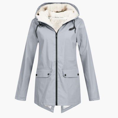 Wasserabweisender Trenchcoat mit Kapuze für Damen