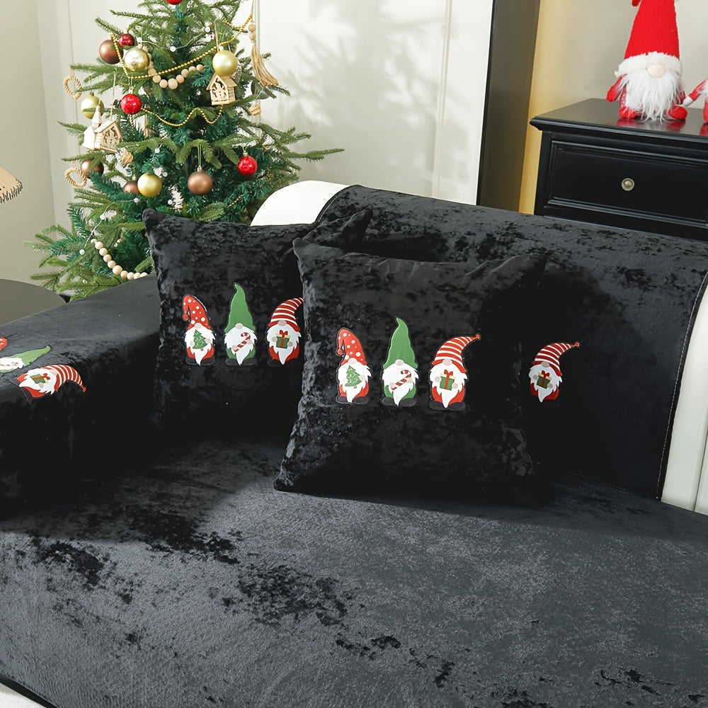 Weihnachtlicher Santa Claus Sofaüberwurf – Weiches Chenille, Rutschfest & Fleckenresistent