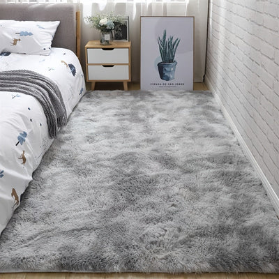 Weiche Plüsch-Teppiche – Rutschfeste Flauschige Shaggy Matratze im Tie-Dye-Design