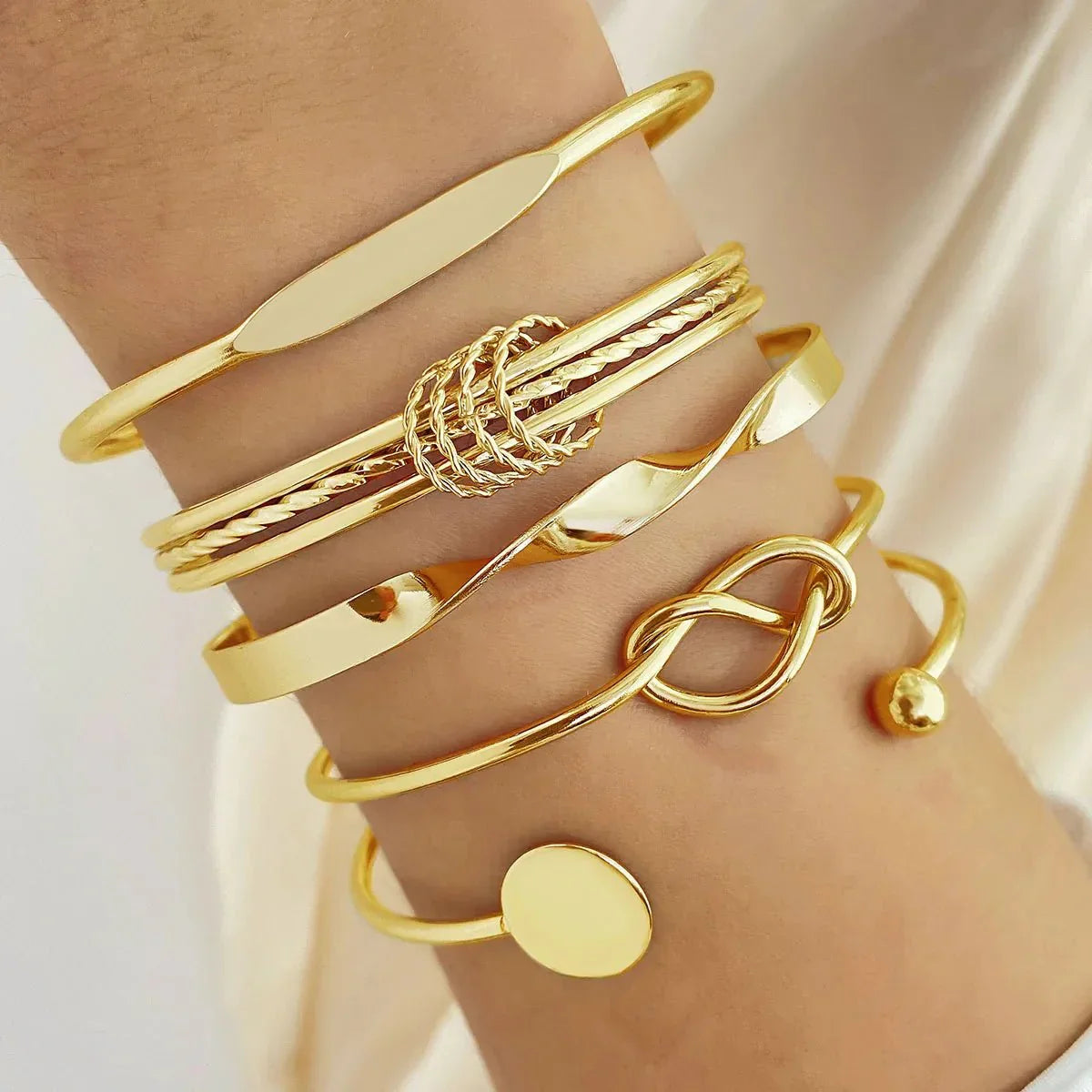 5-teiliges Twist-Armreif-Stapelset