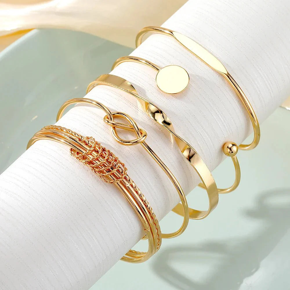 5-teiliges Twist-Armreif-Stapelset