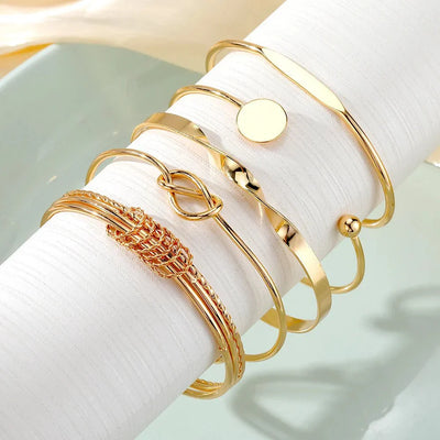 5-teiliges Twist-Armreif-Stapelset