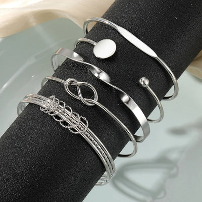 5-teiliges Twist-Armreif-Stapelset