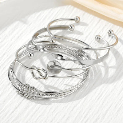 5-teiliges Twist-Armreif-Stapelset