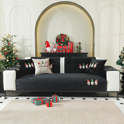 Weihnachtlicher Santa Claus Sofaüberwurf – Weiches Chenille, Rutschfest & Fleckenresistent