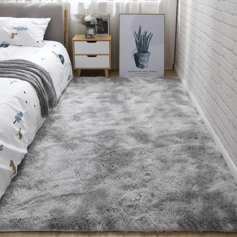 Weiche Plüsch-Teppiche – Rutschfeste Flauschige Shaggy Matratze im Tie-Dye-Design