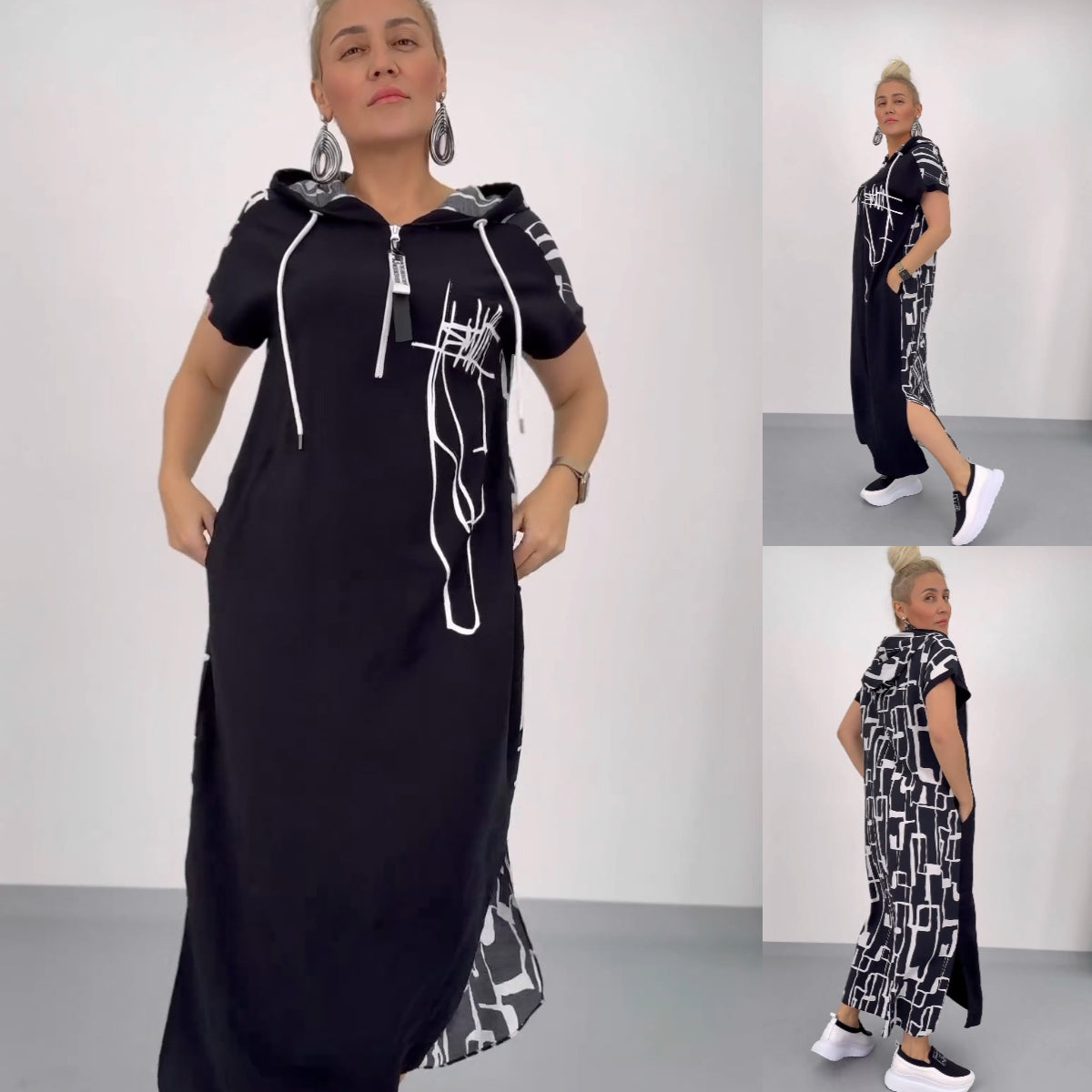 Rosalind® | Langes und elegantes Kleid mit Kapuze