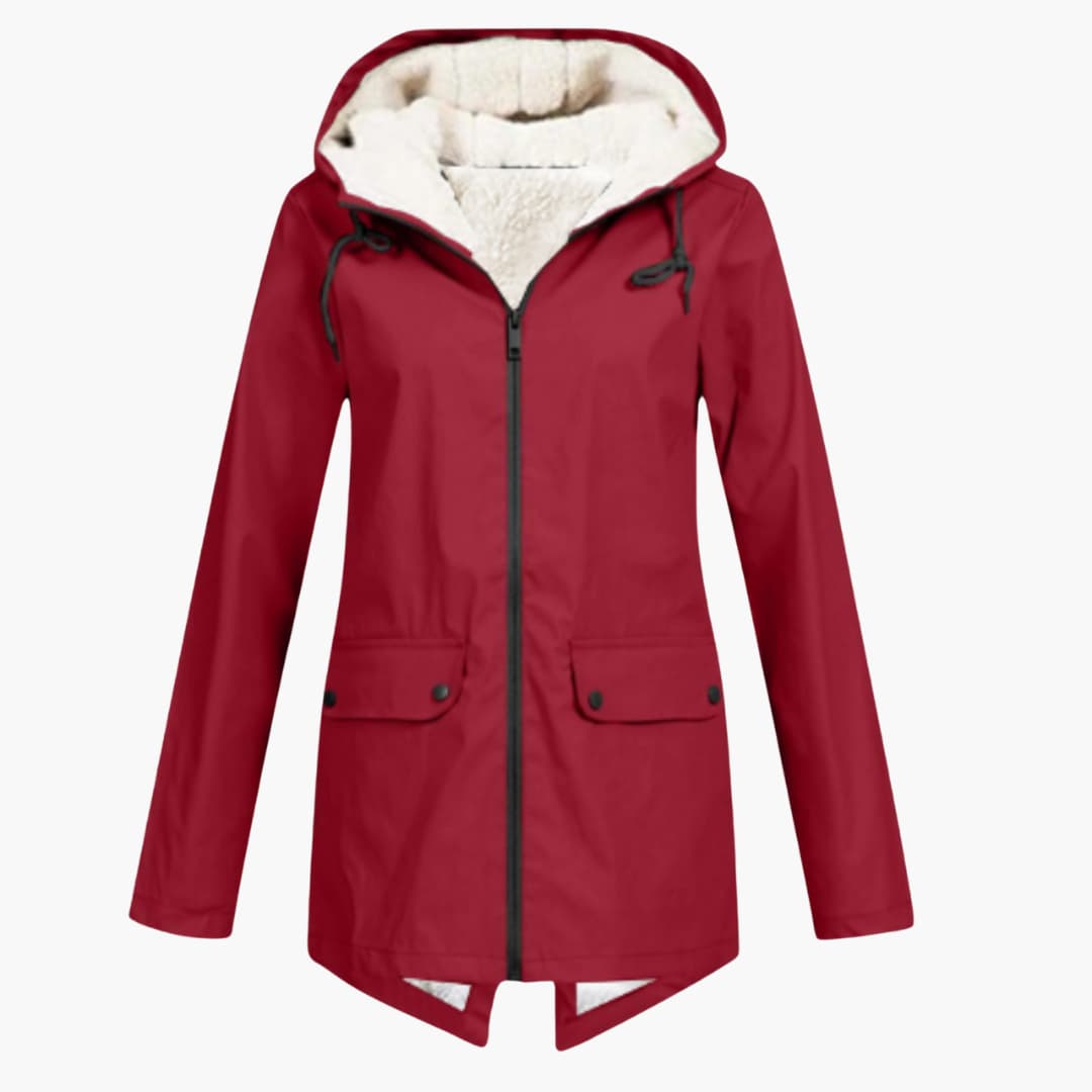 Wasserabweisender Trenchcoat mit Kapuze für Damen