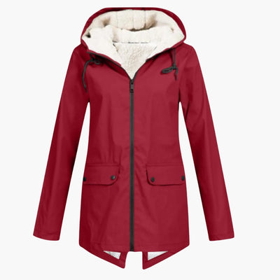 Wasserabweisender Trenchcoat mit Kapuze für Damen