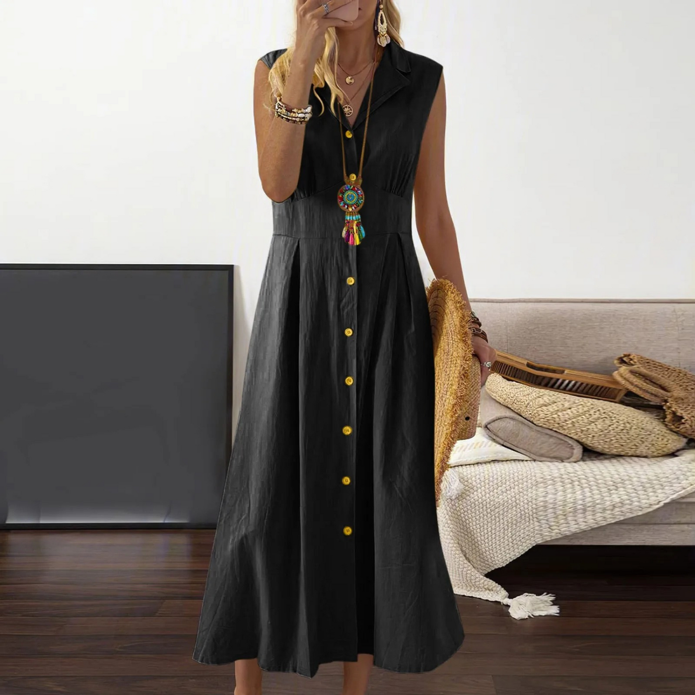 Rosalía® | Elegantes geknöpftes Kleid