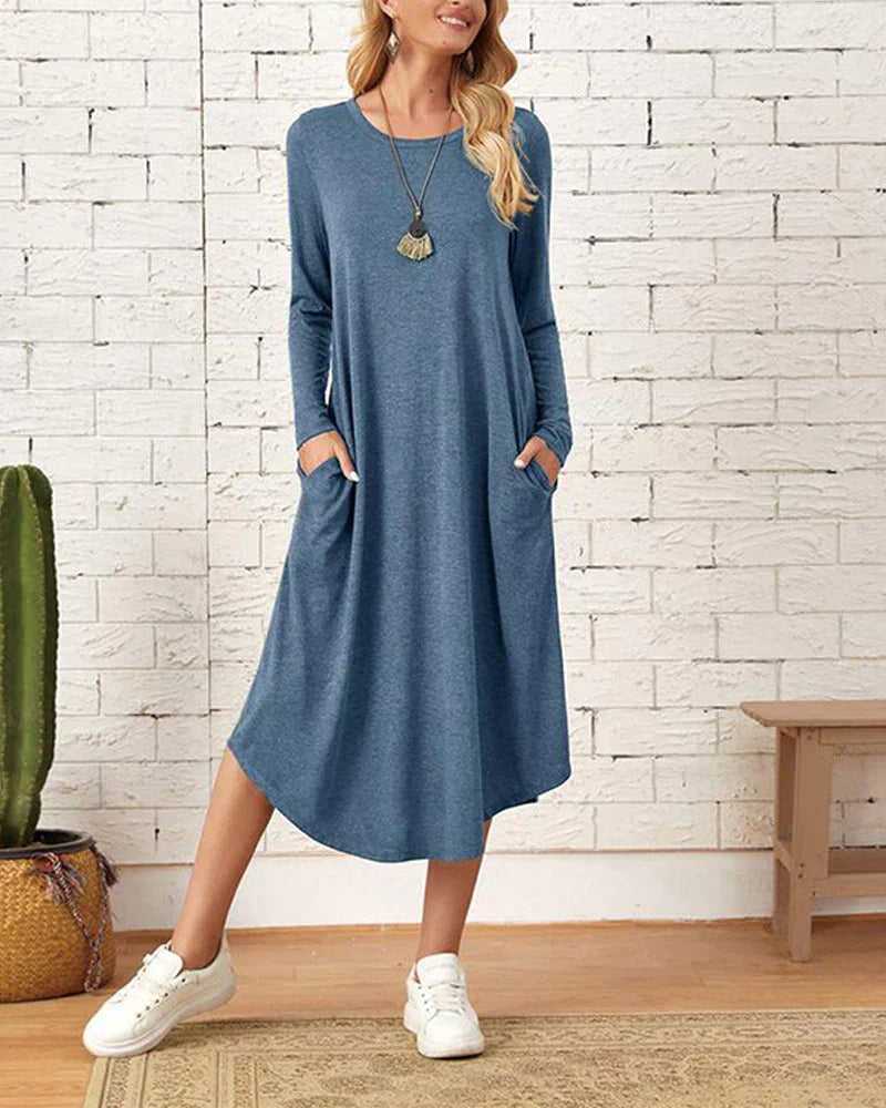 Warmes - Langärmeliges lockeres Kleid für dich