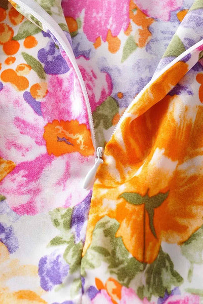 Wilda® | Blumenkleid mit Rüschen und Raffung am Rücken