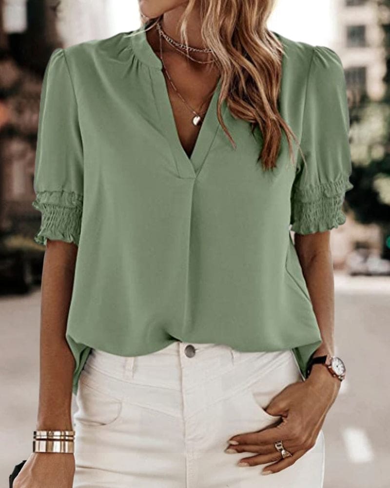 Mia® | Damenbluse mit V-Ausschnitt