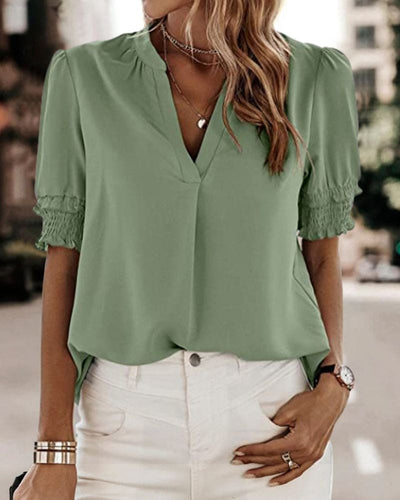 Mia® | Damenbluse mit V-Ausschnitt