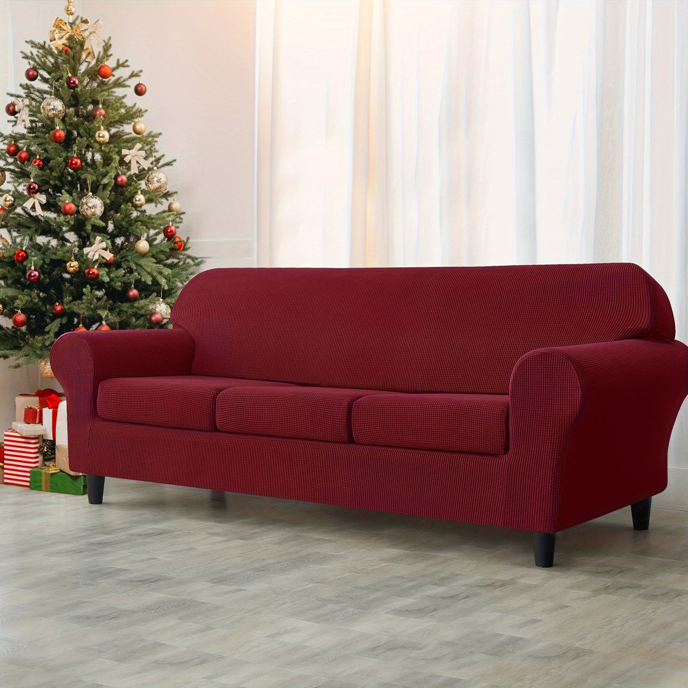 Weiche und elastische Jacquard-Sofahusse mit Kissenbezügen