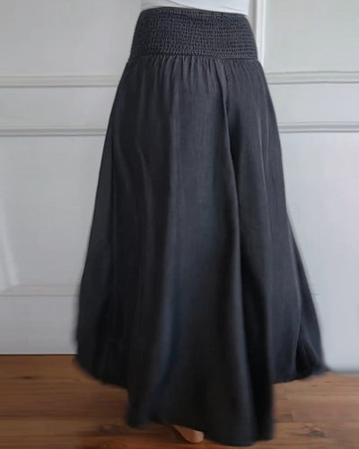 Weite Hose mit Smockbund | Maxi-Länge | Lässiger Fall