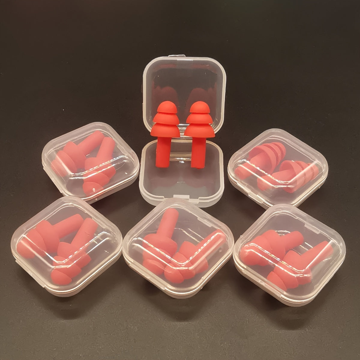 6 Paar Schwimm-Ohrstöpsel in Box – Silikon, Verschiedene Farben