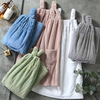1 Stück Badehandtuch mit 2 Taschen – Saugfähig & Schnell Trocknend