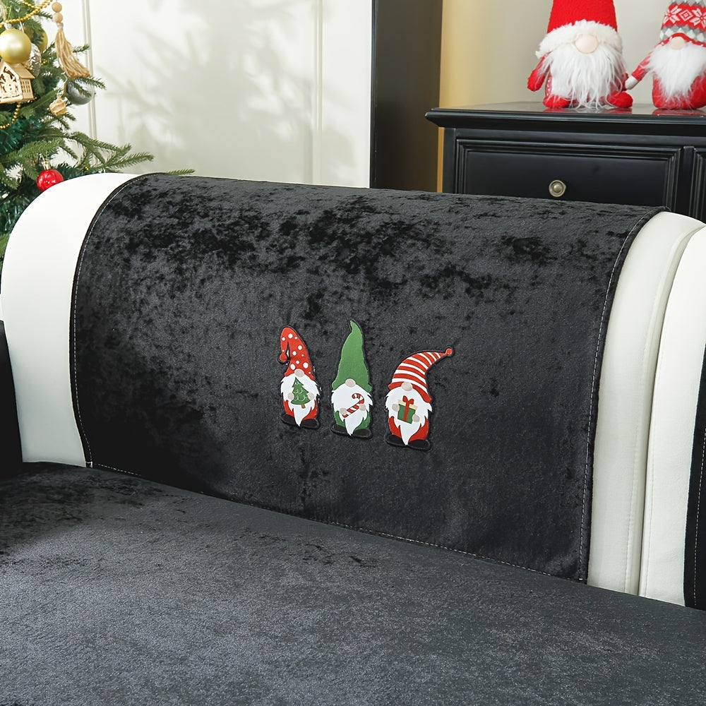 Weihnachtlicher Santa Claus Sofaüberwurf – Weiches Chenille, Rutschfest & Fleckenresistent