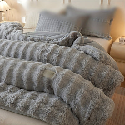 Winter Plüsch-Fleece-Steppdecke – Ultraweich & warm für kalte Nächte