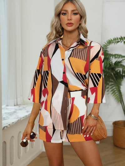Abby Lässiges zweiteiliges Set | Entspannter Stil, ultimativer Komfort, Trendy abgesenkte Schultern & praktische Shorts mit Kordelzug