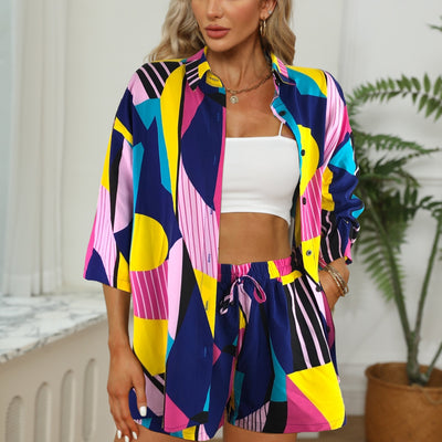 Abby Lässiges zweiteiliges Set | Entspannter Stil, ultimativer Komfort, Trendy abgesenkte Schultern & praktische Shorts mit Kordelzug