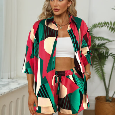 Abby Lässiges zweiteiliges Set | Entspannter Stil, ultimativer Komfort, Trendy abgesenkte Schultern & praktische Shorts mit Kordelzug