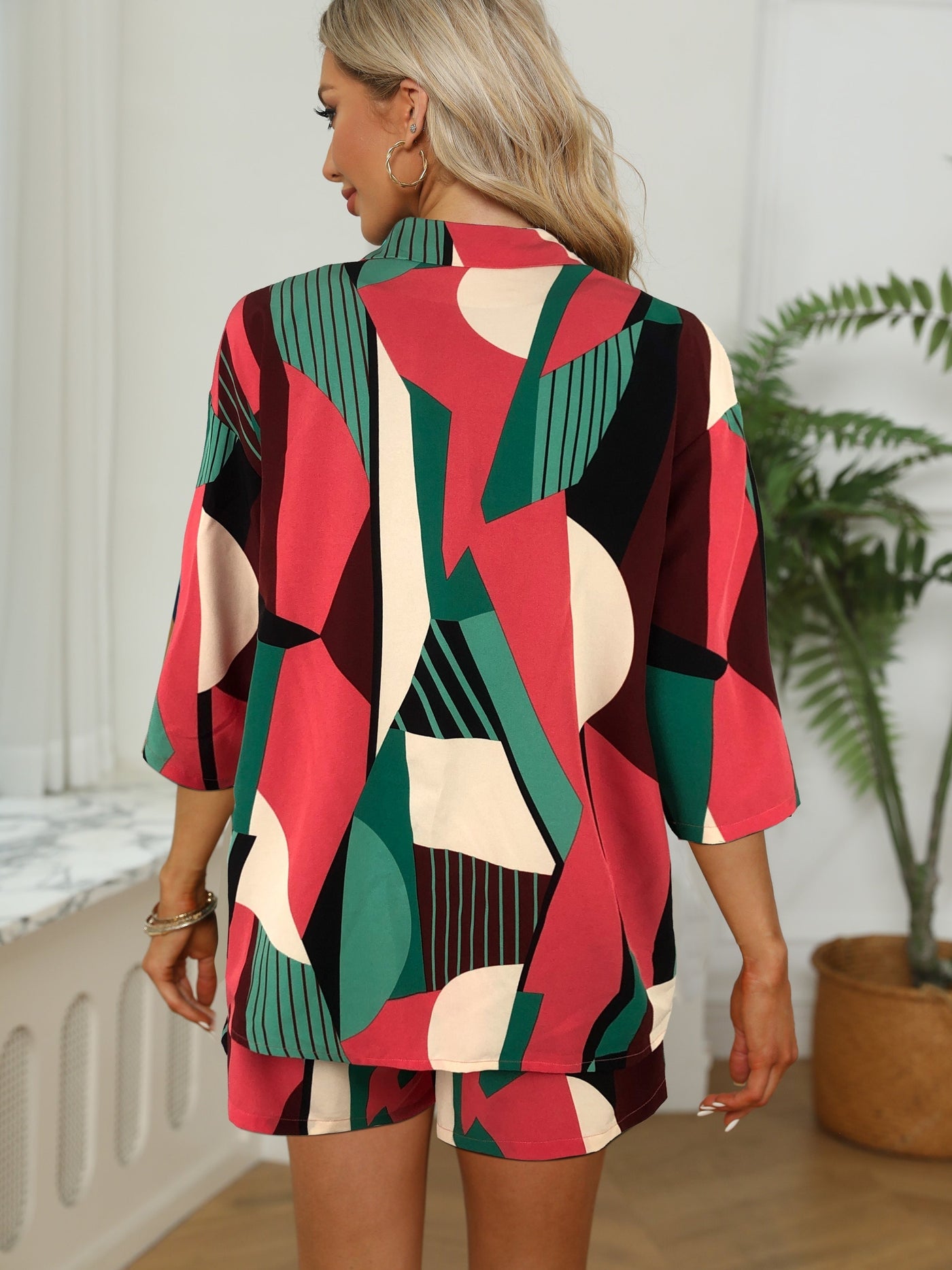 Abby Lässiges zweiteiliges Set | Entspannter Stil, ultimativer Komfort, Trendy abgesenkte Schultern & praktische Shorts mit Kordelzug
