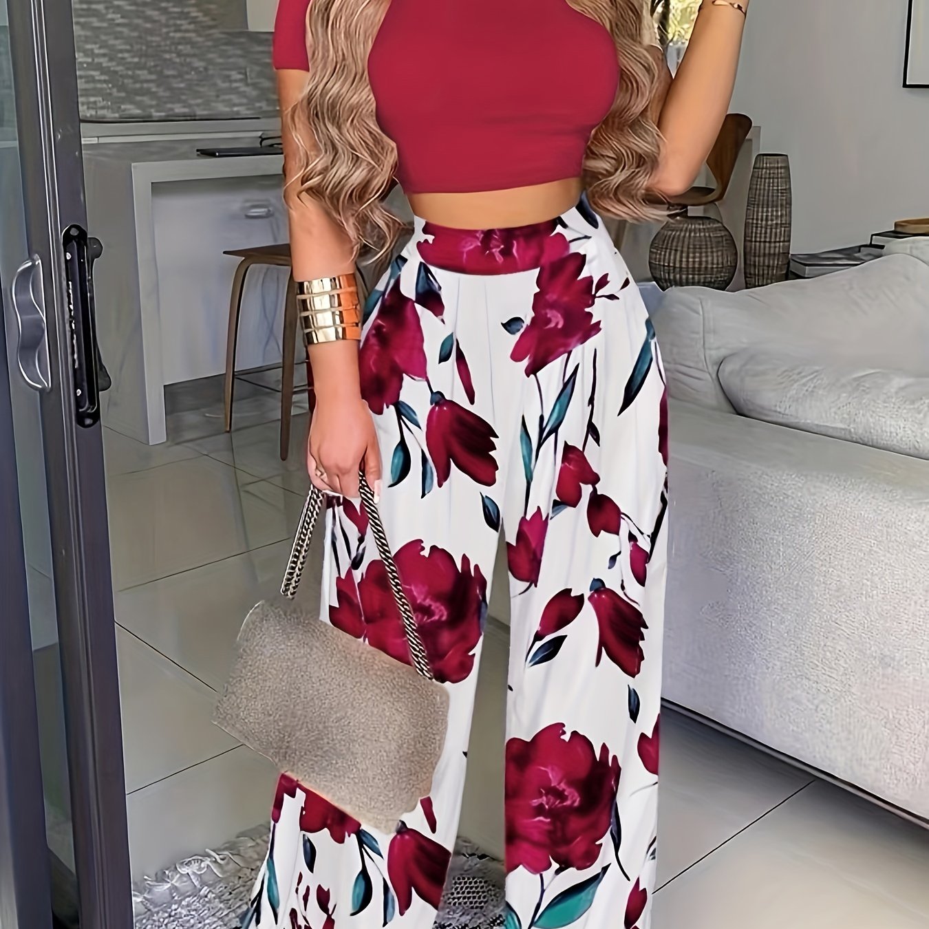 Agata Boho Zweiteiliges Set | Umfassen Sie den mühelosen Chic mit floralem Glück