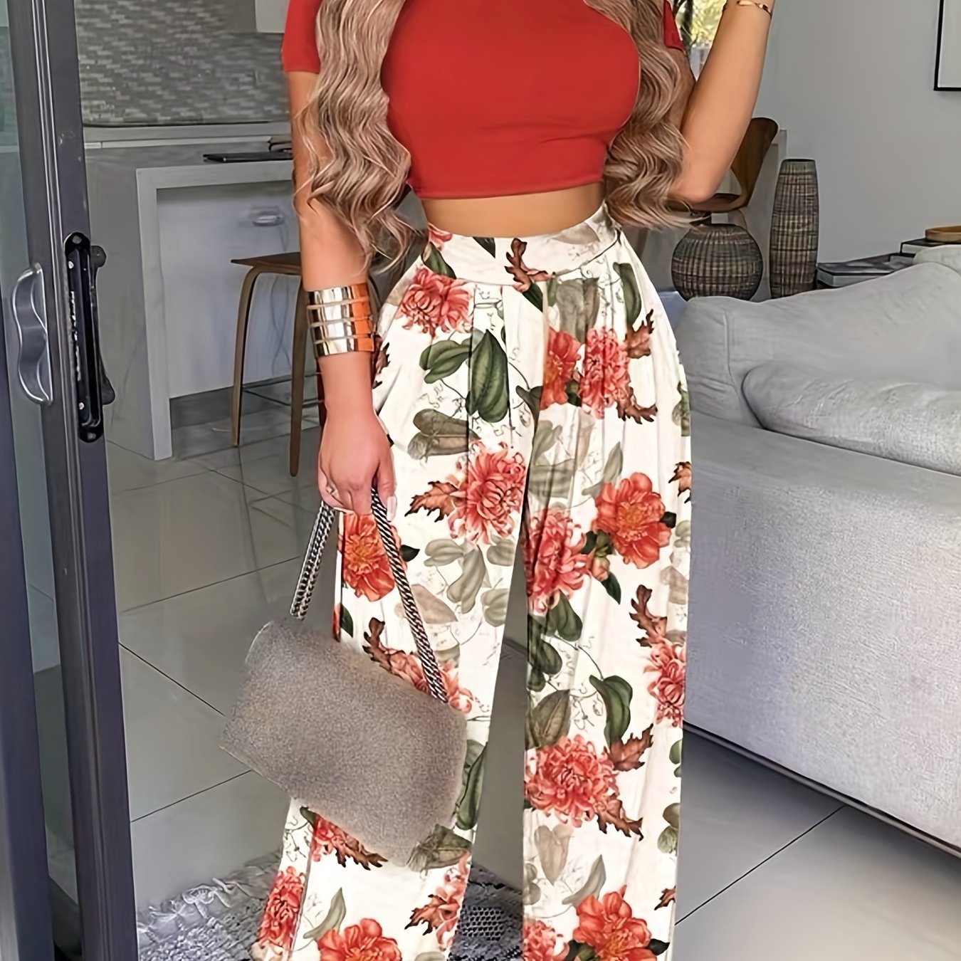 Agata Boho Zweiteiliges Set | Umfassen Sie den mühelosen Chic mit floralem Glück