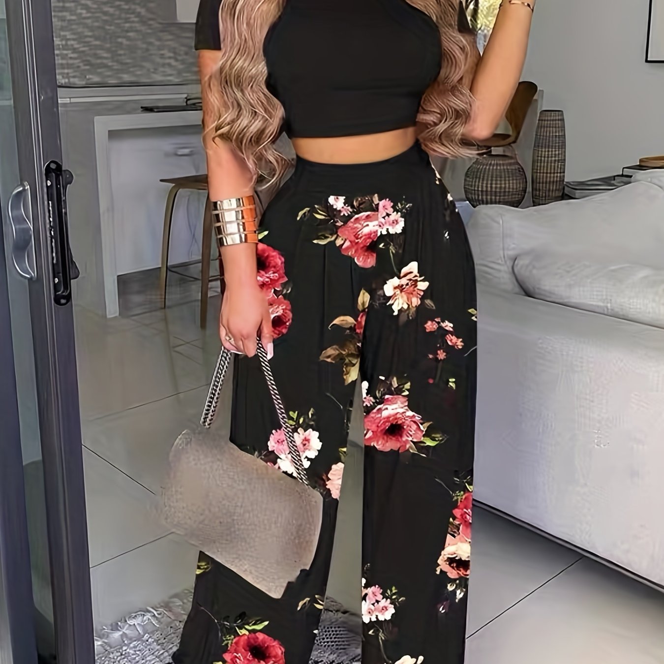 Agata Boho Zweiteiliges Set | Umfassen Sie den mühelosen Chic mit floralem Glück