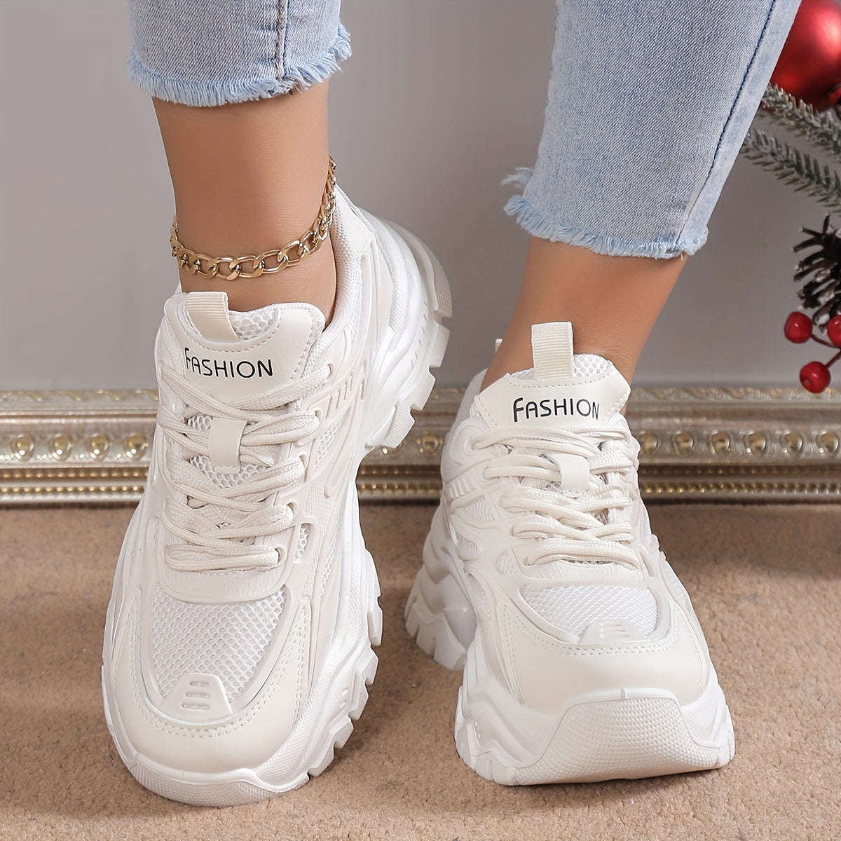 Annett Sports | Erhöhen Sie Ihren Stil mit atmungsaktivem Luxus in herbsttauglichen Plateau-Sneakers