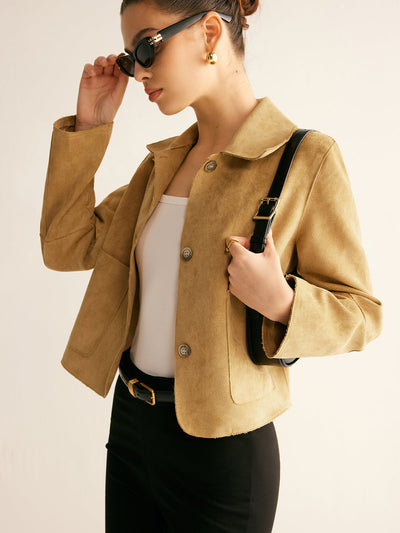 Wildlederjacke | Kurzschnitt | Elegante Silhouette