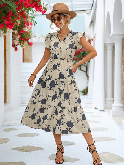 Yoselin® | Elegantes Sommerkleid mit Blumendruck
