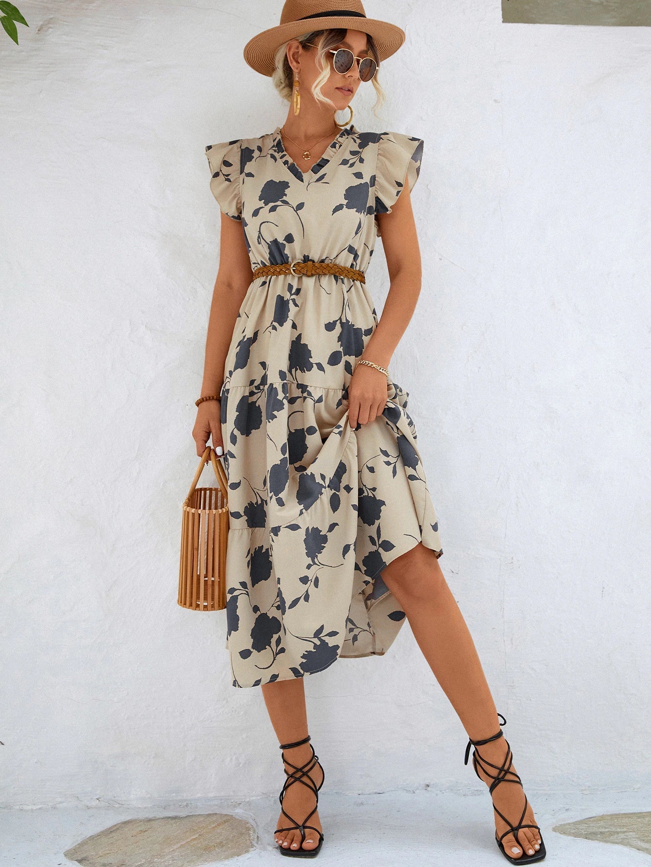 Yoselin® | Elegantes Sommerkleid mit Blumendruck