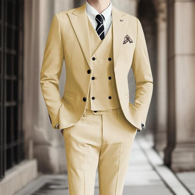 3-teiliger Slim Fit Hochzeitsgastanzug Für Herren | Elegant