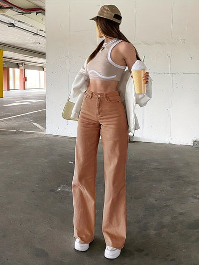 Caitlin | Damenmode mit High-Waist Straight Leg Jeans für jede Gelegenheit