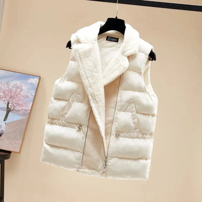 ChicCozy | Warme Raffinesse, Die Luxuriöse Lamswoll-Patchwork Damenweste