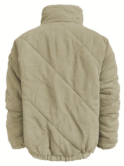 Courtney | Warm und Vielseitig, Einfache Corduroy Jacke mit Reißverschluss