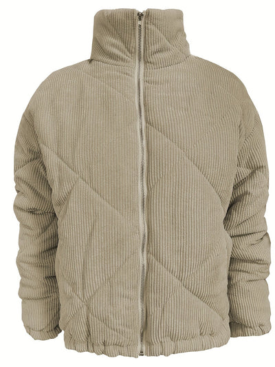 Courtney | Warm und Vielseitig, Einfache Corduroy Jacke mit Reißverschluss