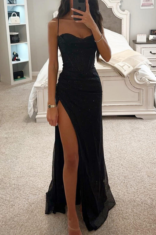 Festliches Maxikleid für Damen mit Korsett und Pailletten, elegantes Kleid für Hochzeitsgäste