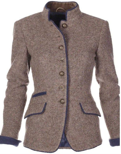 Damenjacke Unifarbe Elegant für Vielseitige Looks mit Langen Ärmeln