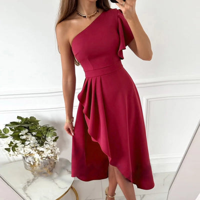 Linda® | Ärmelloses, formelles Midi-Kleid mit einer Schulter