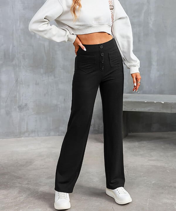 Delia | Bequeme Hose mit hoher Taille und Gummizug in der Taille