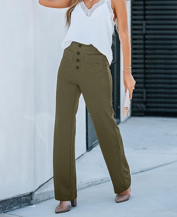 Delia | Bequeme Hose mit hoher Taille und Gummizug in der Taille