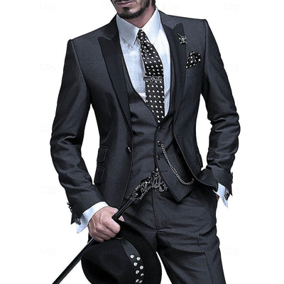 Dreiteiliger Herrenanzug aus Leinen – Blazer, Weste und Hose für Eleganz