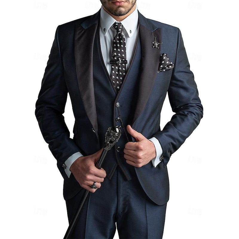 Dreiteiliger Herrenanzug aus Leinen – Blazer, Weste und Hose für Eleganz