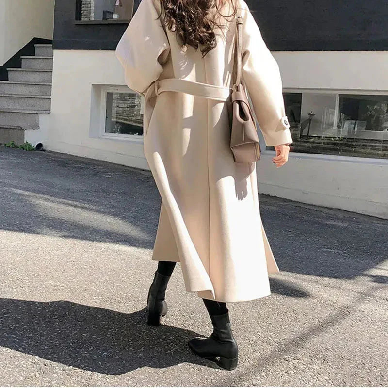 Elisa | Stilvolle Taillengürtel und eine Verdickte Lange Jacke für die Perfekte All-Match mode