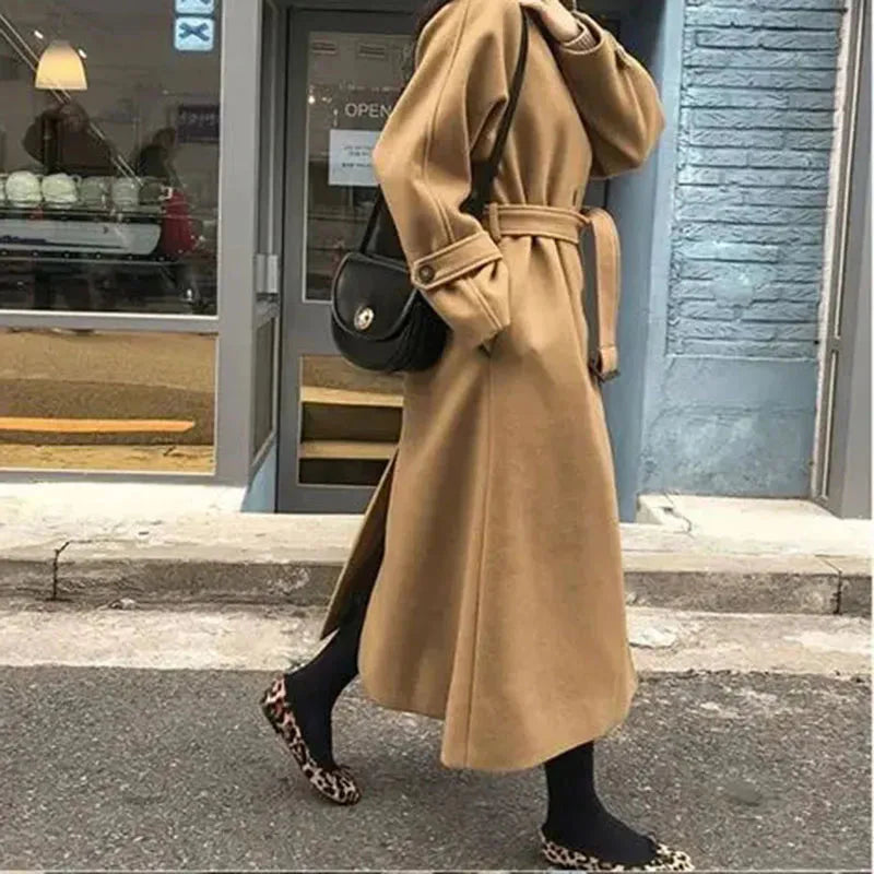 Elisa | Stilvolle Taillengürtel und eine Verdickte Lange Jacke für die Perfekte All-Match mode
