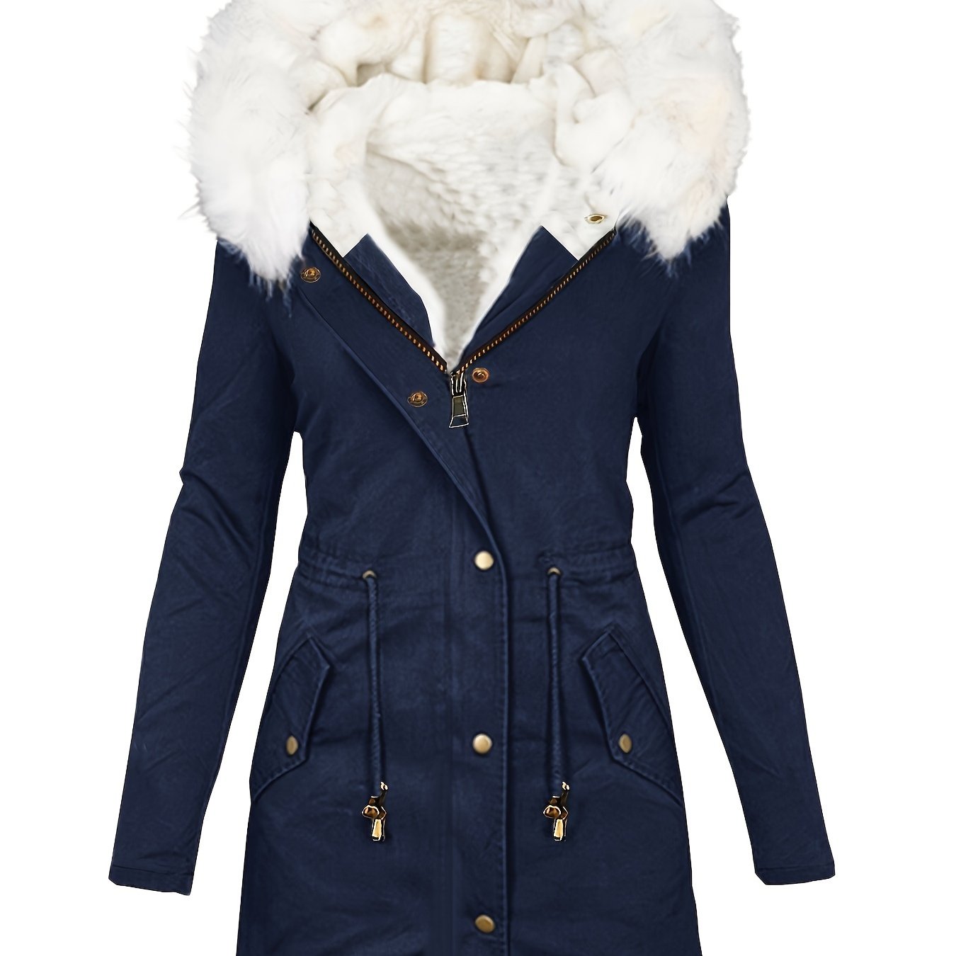 Emilia | Stylischer Thermomantel mit Kunstpelzkapuze für ultimativen Winter-Chic